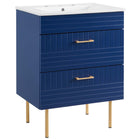 Modway - Daybreak 24" Vanette de salle de bain - Bleu-blanc-Vanité de salle de bain moderne