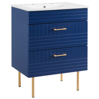 Modway - Daybreak 24" Vanette de salle de bain - Bleu-blanc-Vanité de salle de bain moderne
