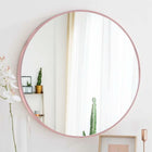 Arcus Home Decor - Miroir rond Hey Mirro de 36 po - Or rose-Couleur/finition du cadre : Luxueux métallisé or rose