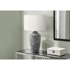Monarch Specialties - Luminaire - 25 po H Lampe De Table - Béton Gris - Abat-Jour Ivoire / Crème - Contemporain - Moderne-Réglez facilement l'éclairage à l'aide de l'interrupteur à 3 voies pratique, compatible avec une ampoule à 3 voies jusqu'à 100 W (non incluse), ce qui vous permet de créer la bonne ambiance pour éclairer ou illuminer doucement votre espace