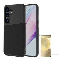 AXS - PROTech Plus etui mince anti-choc avec double couches pour Samsung Galaxy S25, avec protecteur d'écran - Noir-PROTech Plus - Résistant aux chutes jusqu’a 10 pieds