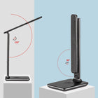 ShoppingAll - Lampe de Bureau LED Multi-Fonctionnelle avec Chargeur Sans Fil Qi - Noir-Écran LCD intelligent pour l’heure, la température et la date actuelles