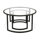Hudson&Canal - Table basse ronde gigogne Mitera - Bronze noirci-Nettoyer avec un chiffon doux et sec, sans produits chimiques agressifs ni produits de nettoyage abrasifs