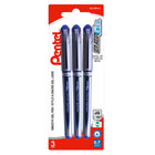 Pentel - Roller encre gel EnerGel - 0,7 mm - bleu - paquet de 3-Conçu pour incorporer les meilleures qualités d’encre liquide