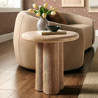Modway - Tori Rond de 20 pouces Terrasse extérieure Béton Table d’appoint - Travertin-Base à piédestal à trois piliers