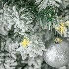 HOMCOM - Sapin de Noël enneigé pré-illuminé 9' avec lumières - vert-La base est détachable et pliable pour un rangement facile 