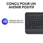 Logitech - Signature K650 Clavier sans fil Ergonomique Entier avec Repose-Poignets - Graphite-Fiable et sans tracas : les piles du clavier sans fil durent jusqu'à 36 mois (peut varier selon les conditions d’utilisation et de calcul) , facile à nettoyer et résistant à l'eau