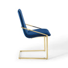 Modway - Pitch Performance Velvet Fauteuil à manger Ensemble de 2 - Marine d’or-Siège rembourré en mousse