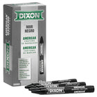 Dixon - Industrial Crayons de marquage américains - 5 po x 9/16 po -  noir Paquet de 12-Durable