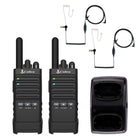 Cobra - PX650 Radio bidirectionnelle professionnelle FRS avec casques de surveillance - Paquet de 2-Conception Professionnelle Et Discrète: Conçu pour une utilisation professionnelle avec un rayon d’action allant jusqu’à 300 000 pieds carrés et 25 étages