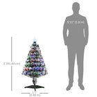 HOMCOM - Arbre à feuilles persistantes artificiel à fibres optiques LED pré-éclairé de 3ft-Comprend une décoration en forme d'étoile attachée à l'arbre ajoutant une lueur de festival à votre maison 