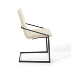 Modway - Pitch Tissu rembourré Fauteuil à manger Ensemble de 2 - Noir beige-Siège rembourré en mousse