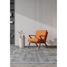 Manhattan Comfort - Martelle fauteuil d’appoint rembourré en tissu sergé style milieu du siècle 78 cm - orange et ambre-Cadre durable teinté en bois de frêne