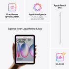 Apple – iPad mini, écran Liquid Retina 8,3 po, Wi-Fi, puce A17 Pro, 512 Go, iPadOS 18, gris cosmique-Connectivité: Profitez de la connectivité sans fil rapide du Wi-Fi 6E. Travaillez d’à peu près partout et transférez photos, documents et vidéos volumineuses en un flash. Et utilisez le connecteur USB-C pour des transferts câblés plus rapides
