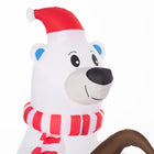 Outsunny - Ours polaire et pingouin de pêche gonflables de 6' pour Noël avec LED - Blanc-Couleur primaire : blanc 