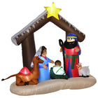 HOMCOM - Arche biblique de la Nativité de Noël gonflable de 6ft pour décoration de vacances - Marron-Le design à la mode de la porte arquée de Noël auto-gonflable montrant la naissance de Jésus crée une atmosphère de festival 