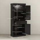 HOMCOM - Armoire de cuisine garde-manger 71 po avec porte-épices et lumières LED - noir-Surface en MDF peint et panneaux de particules facile à nettoyer 