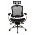 TygerClaw – Fauteuil de bureau à dossier élevé aéré et appui-tête, 26 x 16,1 x 30,7 po, noir-Appuis-bras en acier revêtu, gris poudre