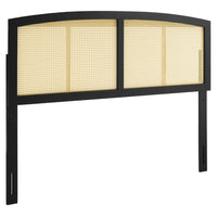 Modway - Halcyon Canne Tête de lit complète, Noir-Tête de lit en bois entier