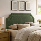 Modway - Magnolia Tissu rembourré Tête de lit Queen size - Feuillage-Tuyauterie de contraste
