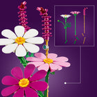 LEGO - Botanicals Les cosmos-Les fleurs de cosmos sont blanches, roses et violettes et l’ensemble comprend un petit insecte