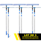 Gritt Commercial - Ensemble professionnel de nettoyage de vitres - Raclette de 18 po - Lave-vitres de 18 po - Perche télescopique de 6 pi - Lot de 3-Le manche pivote à 180° pour atteindre facilement les coins, les rebords et les appuis de fenêtre
