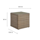 Modway - Convene Terrasse extérieure Table d’appoint - Brown-Tissage en rotin synthétique