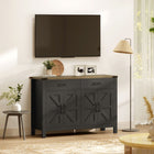HOMCOM - Buffet 47,2 po L - noir-Fabriqué en panneau de particules solide et MDF avec un dessus de 1 po (2,5 cm) d’épaisseur pour plus de robustesse 