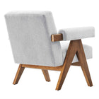 Modway - Lyra Tissu Fauteuil - Tissu gris clair-Pieds non marqués