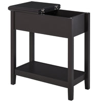 HOMCOM - Table d’appoint à dessus rabattable - café foncé-Décoration intérieure élégante rétro de style minimaliste avec une surface couleur café foncé 