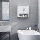 HOMCOM - Armoire murale de salle de bain avec étagère réglable et 2 portes pour couloir - blanc-Gain de place, peut être installé au mur ou au-dessus des toilettes