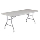 Table pliante rectangulaire moulée par soufflage NPS -  30 po x 72 po -  gris (BT-3072)-Peut être utilisé dans les écoles, les cafétérias et les lieux de culte