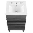 Modway - Render 18" Armoire à coiffeuse de salle de bain - Blanc charbon-Construction en panneaux de particules et stratifiés