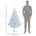 HOMCOM - Arbre de Noël artificiel de 5' avec 536 pointes de branches support métallique blanc-Rapide à installer, il suffit de pousser les pièces ensemble et de déployer les branches 