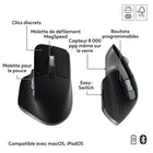 Logitech - MX Keys S Combo for Mac, clavier et souris sans fil, repose-poignets, clavier rétroéclairé - Gris-Plus de confort, plus de concentration: le clavier et la souris sans fil sont conçus pour vous accompagner pendant des heures. Clavier stable incliné et souris conçue pour votre main, pour assurer une posture optimale du poignet
