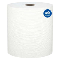 Kleenex - Essuie-mains en rouleau - Mandrin de 1,75 po - Avec technologie Premium Absorbency Pockets - Blanc - Paquet de 6-600 pi/rouleau