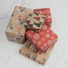 JAM Paper -  Emballage cadeau assorti - Papier d'emballage kraft de Noël - 125 pieds carrés au total - Ensemble de Noël kraft pour enfants - 5 rouleaux/paquet-5