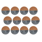 Maxwell & Williams - Collectif de Sous-verre Ronde Marbre & Gris Anthracite Acacia Sous-verre - Paquet de 12-Fabriqué en céramique résistant à la chaleur