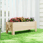 Outsunny - jardinière surélevée de jardin - 3,3 pi L x 1,2 pi l x 1,2 pi H - bois de sapin-Le design surélevé éloigne les mauvaises herbes et protège les plantes de l’immersion
