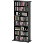 HOMCOM - Armoire de rangement média mince - noir-Sangle anti-basculement pour plus de sécurité et de stabilité 