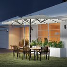 Outsunny - Parasol de terrasse double face - blanc crème-Équipé de perles LED alimentées par l'énergie solaire sur les nervures