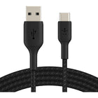 Belkin - Câble tressé USB-A vers USB-C, 1 mètre, noir-Testé pour résister à 30 000 pliages