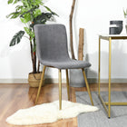 FurnitureR - Chaise de salle manger grise, ensemble de 4, SCARGILL GREY-Jambes En Métal
