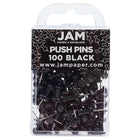 JAM Paper - Punaises colourées - noires - paquet de 100-Punaises à tête en plastique | Couleur : Noir