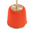 Manhattan Comfort - Lot de 2 tables d’appoint modernes Anderson 40 cm, revêtement similicuir orange-Caractéristiques Base ronde moderne dorée