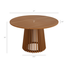 Modway - Lane Rond de 47 pouces Terrasse extérieure Bois de teck Table à manger - Naturel-Table ronde à lattes de 47 pouces