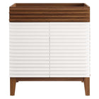 Modway - Render 30" Armoire de toilette de salle de bain (lavabo non inclus) - Noyer blanc-Style moderne du milieu du siècle