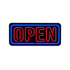 Futech - Panneau ouvert à LED - 24 po L x 10,5 po H - Bleu/Rouge-Panneau robuste en PVC noir avec néon bleu et rouge