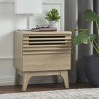 Modway - Render Table de chevet, Chêne-Stratifié vert bois lisse