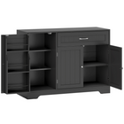 HOMCOM - Buffet moderne 44 po avec tiroir et étagères latérales de rangement - noir-Un plateau spacieux, un grand tiroir et deux armoires gardent vos essentiels de salle à manger organisés 